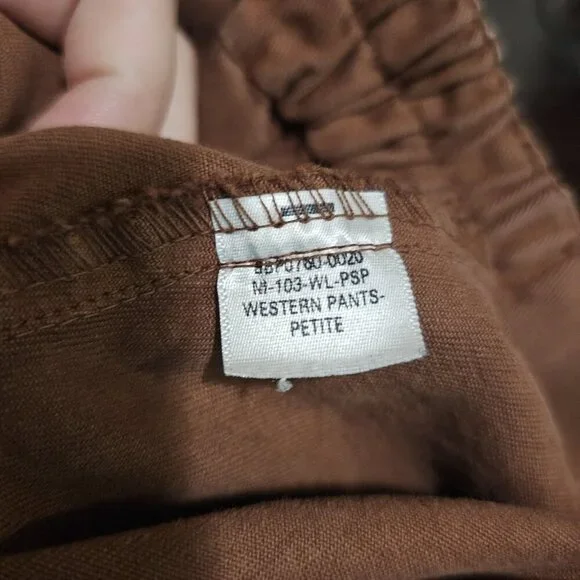 Big Bud Press Western Pants Burnt Terracotta Wide Leg Cotton Pintuck 5XL Petite - Picture 11 of 12